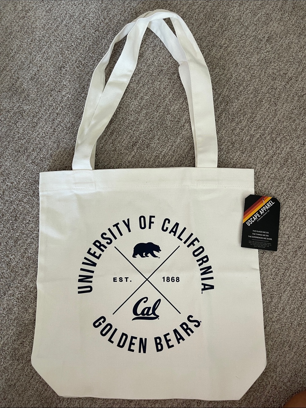 Cal Golden Bears White Canvas Tote Bag